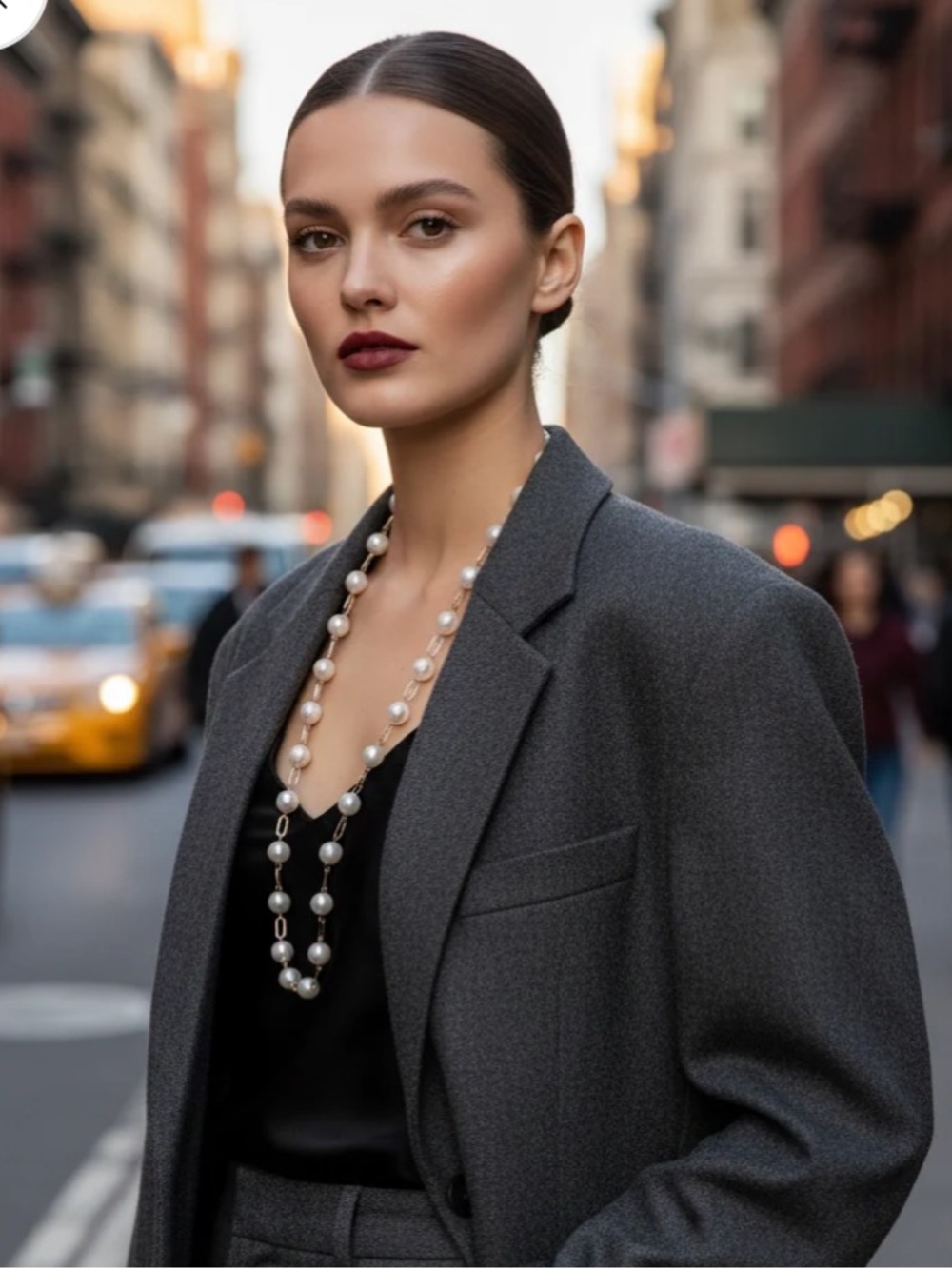 PEARL W PAPER CLIP CHIAN LONG NECKLACE